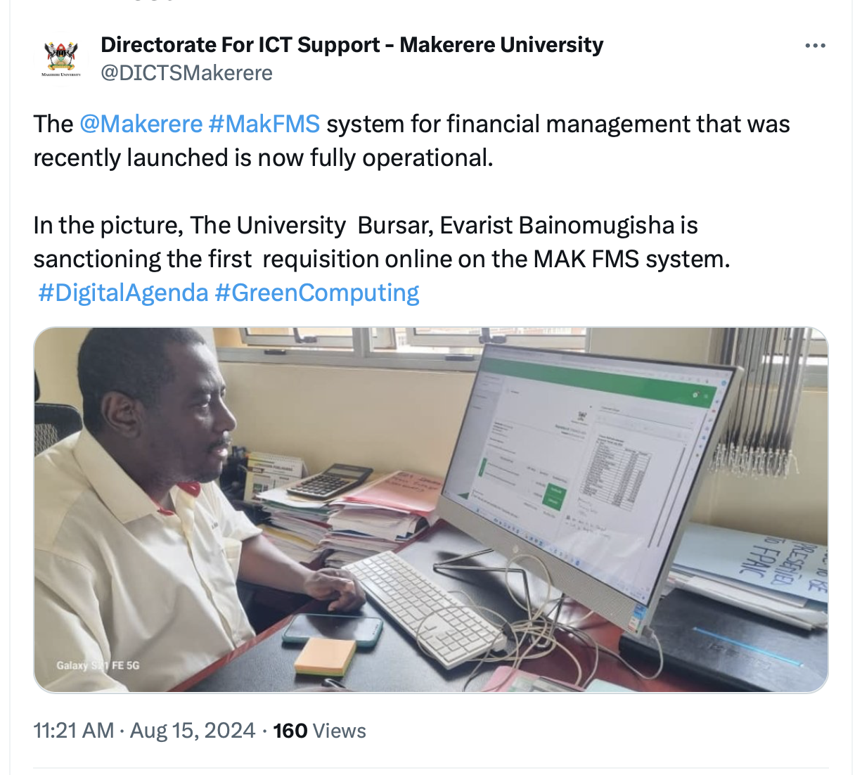 Bursar sanctions first online voucher