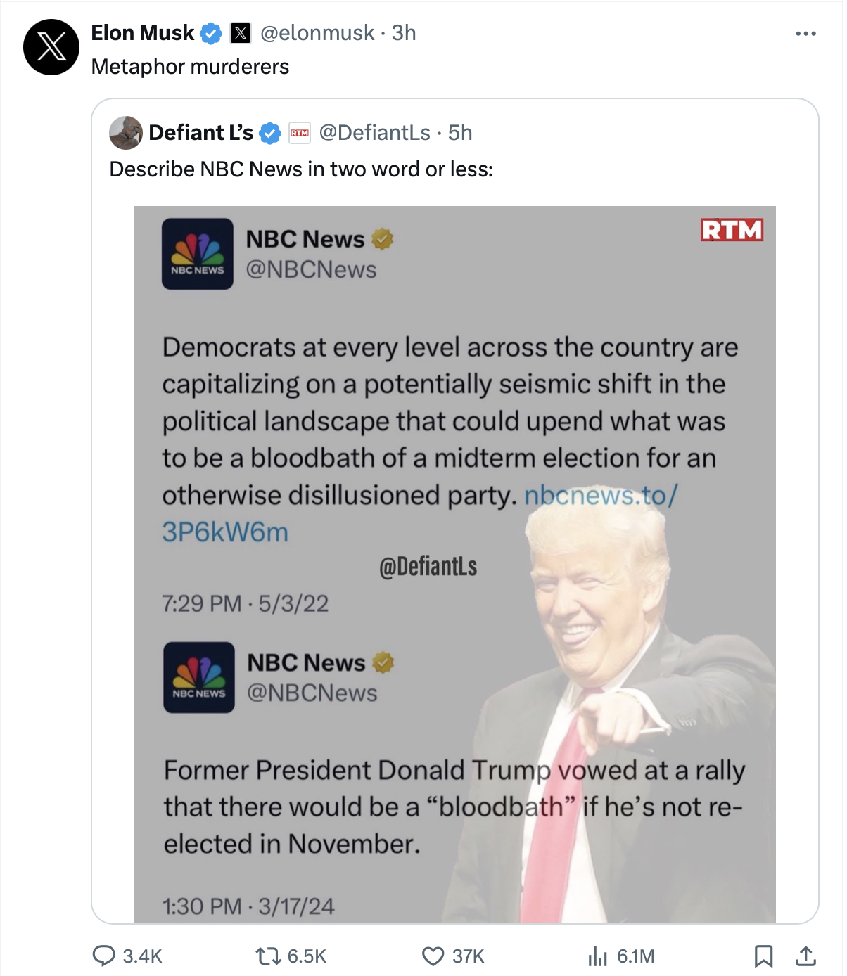Trump, bloodbath